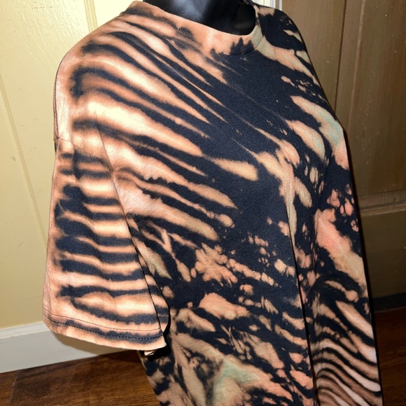 ⭐️Gildan Reverse Tie Dye Black & Tan Short Sleeve Shirt Size L Custom Made - Picture 7 of 12